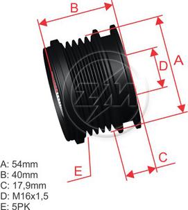 ZM ZM 96.000.48 - Pulley, alternator, freewheel clutch autospares.lv