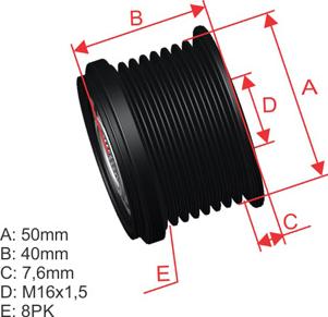 ZM ZM 96.000.69 - Pulley, alternator, freewheel clutch autospares.lv