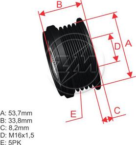 ZM ZM 96.000.62 - Pulley, alternator, freewheel clutch autospares.lv