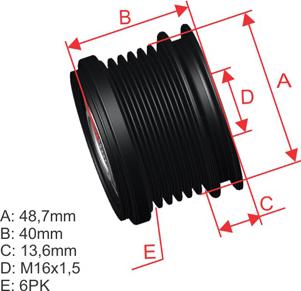 ZM ZM 96.000.67 - Pulley, alternator, freewheel clutch autospares.lv