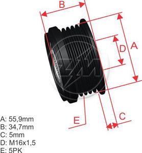 ZM ZM 96.000.04 - Pulley, alternator, freewheel clutch autospares.lv