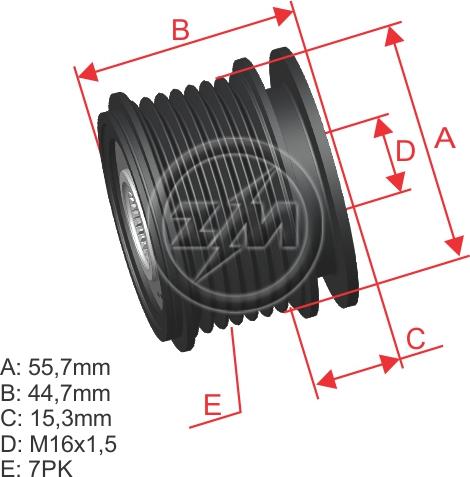 ZM ZM 96.000.05 - Pulley, alternator, freewheel clutch autospares.lv