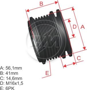 ZM ZM 96.000.07 - Pulley, alternator, freewheel clutch autospares.lv