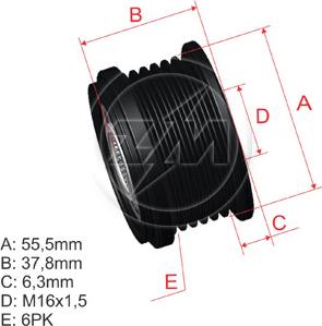 ZM ZM 96.000.15 - Pulley, alternator, freewheel clutch autospares.lv