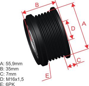 ZM ZM 96.000.16 - Pulley, alternator, freewheel clutch autospares.lv