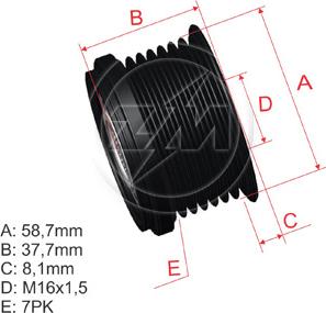 ZM ZM 96.000.25 - Pulley, alternator, freewheel clutch autospares.lv