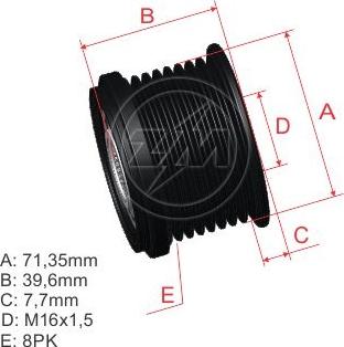 ZM ZM 96.000.23 - Pulley, alternator, freewheel clutch autospares.lv