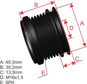 ZM ZM 96.000.76 - Pulley, alternator, freewheel clutch autospares.lv