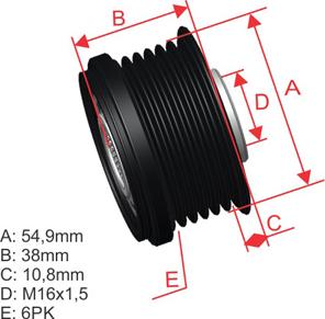 ZM ZM 96.000.70 - Pulley, alternator, freewheel clutch autospares.lv