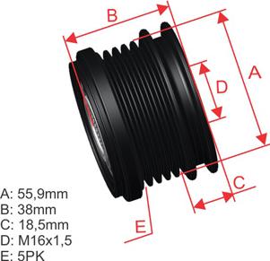 ZM ZM 96.000.77 - Pulley, alternator, freewheel clutch autospares.lv