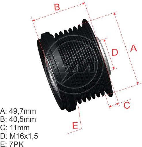 ZM ZM 96.001.01 - Pulley, alternator, freewheel clutch autospares.lv