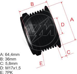 ZM ZM 96.010.06 - Pulley, alternator, freewheel clutch autospares.lv