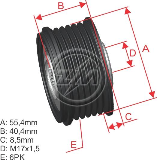 ZM ZM 96.010.01 - Pulley, alternator, freewheel clutch autospares.lv