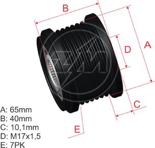 ZM ZM 96.010.15 - Pulley, alternator, freewheel clutch autospares.lv