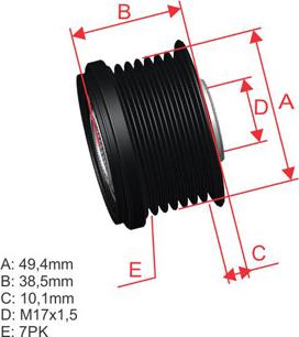 ZM ZM 96.010.17 - Pulley, alternator, freewheel clutch autospares.lv