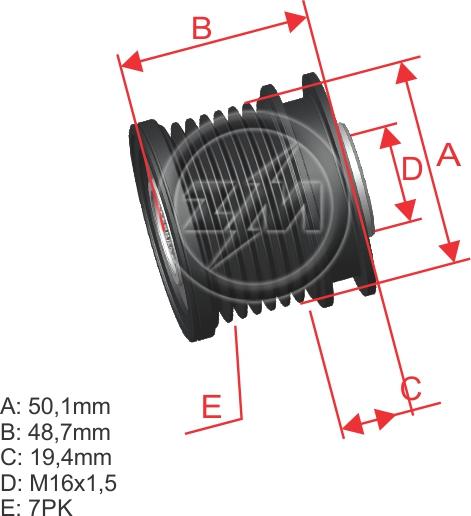 ZM ZM 96.012.09 - Pulley, alternator, freewheel clutch autospares.lv