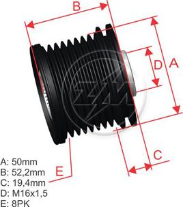 ZM ZM 96.012.05 - Pulley, alternator, freewheel clutch autospares.lv