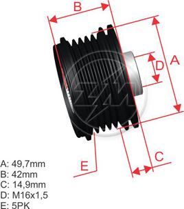 ZM ZM 96.012.03 - Pulley, alternator, freewheel clutch autospares.lv