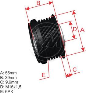 ZM ZM 96.012.07 - Pulley, alternator, freewheel clutch autospares.lv