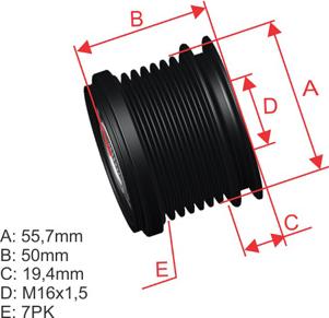 ZM ZM 96.012.30 - Pulley, alternator, freewheel clutch autospares.lv