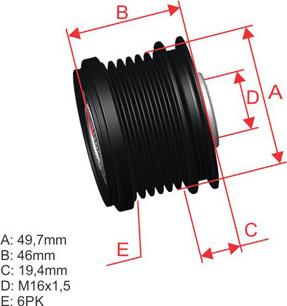 ZM ZM 96.012.31 - Pulley, alternator, freewheel clutch autospares.lv