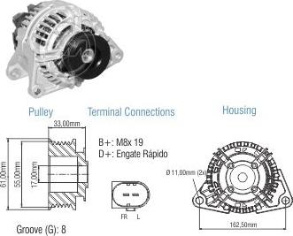 ZM ZM 90.108.12 - Alternator autospares.lv