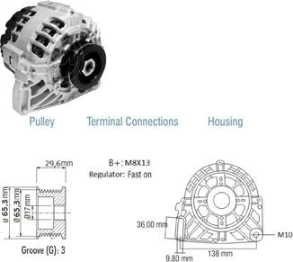 ZM ZM 90.203.01 - Alternator autospares.lv