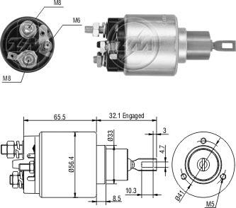 ZM ZM-973 - Solenoid Switch, starter autospares.lv