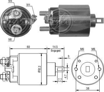 ZM ZM-410 - Solenoid Switch, starter autospares.lv