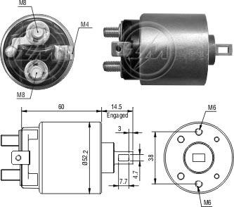 ZM ZM-411 - Solenoid Switch, starter autospares.lv