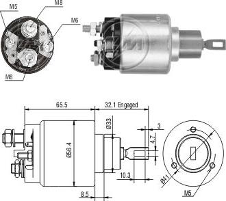 ZM ZM-475 - Solenoid Switch, starter autospares.lv