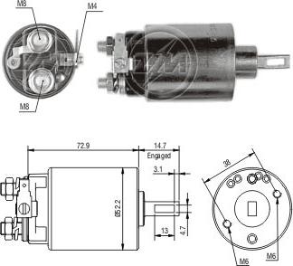 ZM ZM-685 - Solenoid Switch, starter autospares.lv