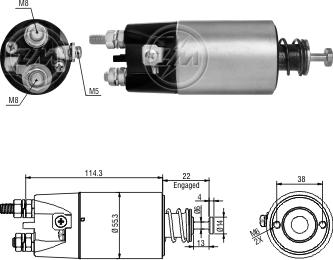 ZM ZM1897 - Solenoid Switch, starter autospares.lv