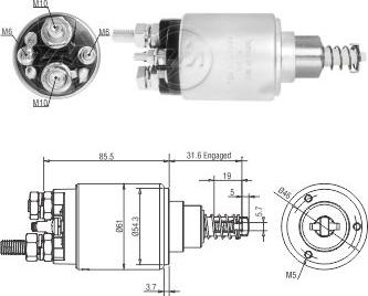 ZM ZM1732 - Solenoid Switch, starter autospares.lv