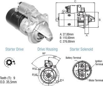 ZM ZM 80.130.09 - Starter autospares.lv