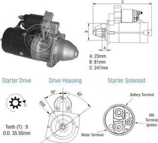 ZM ZM 80.130.02 - Starter autospares.lv