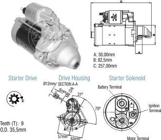 ZM ZM 80.130.11 - Starter autospares.lv