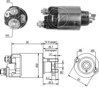 ZM ZM708 - Solenoid Switch, starter autospares.lv