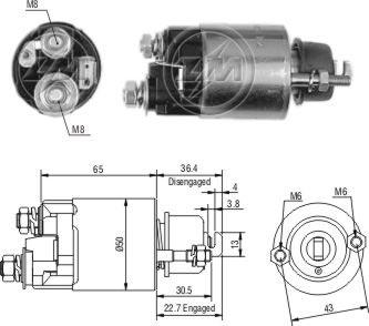 ZM ZM-703 - Solenoid Switch, starter autospares.lv