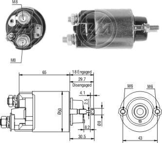 ZM ZM-707 - Solenoid Switch, starter autospares.lv