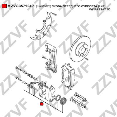 ZZVF ZVG357124-1 - Holder, brake caliper (high performance brakes) autospares.lv