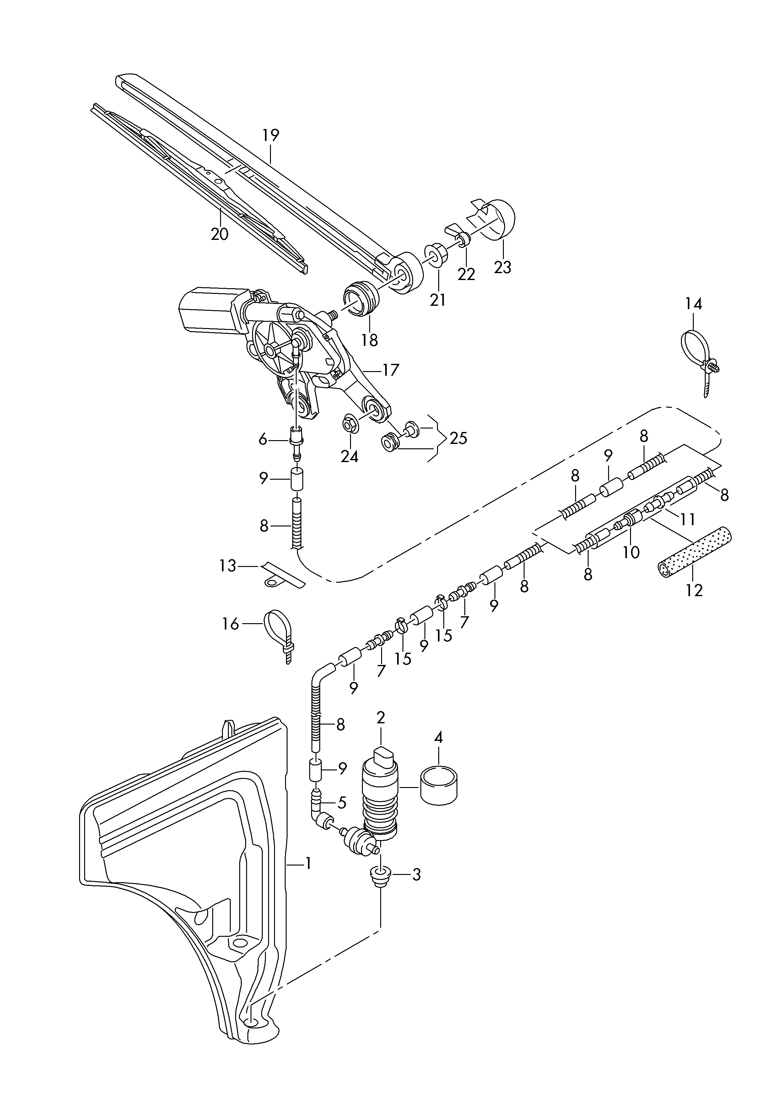 VAG 4G9 955 205 - Wiper and washer system for rear window: 1 pcs. autospares.lv