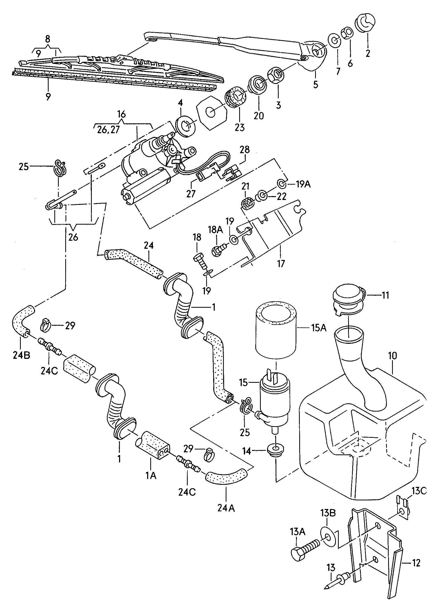 VAG 431955651 - Wiper and washer system for rear window: 1 pcs. autospares.lv