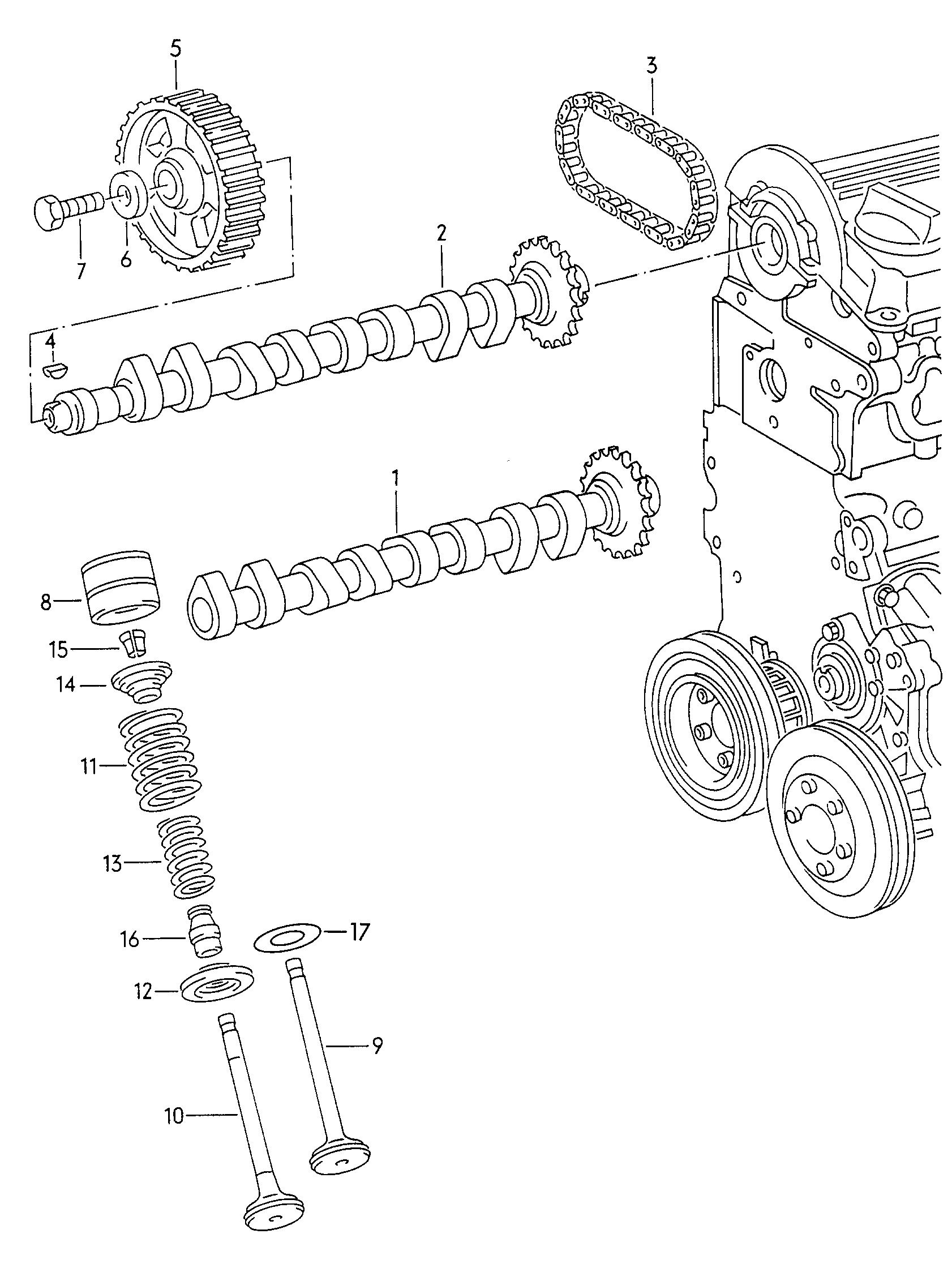 Skoda 034 109 309 AD - Camshaft, valves: 16 pcs. autospares.lv