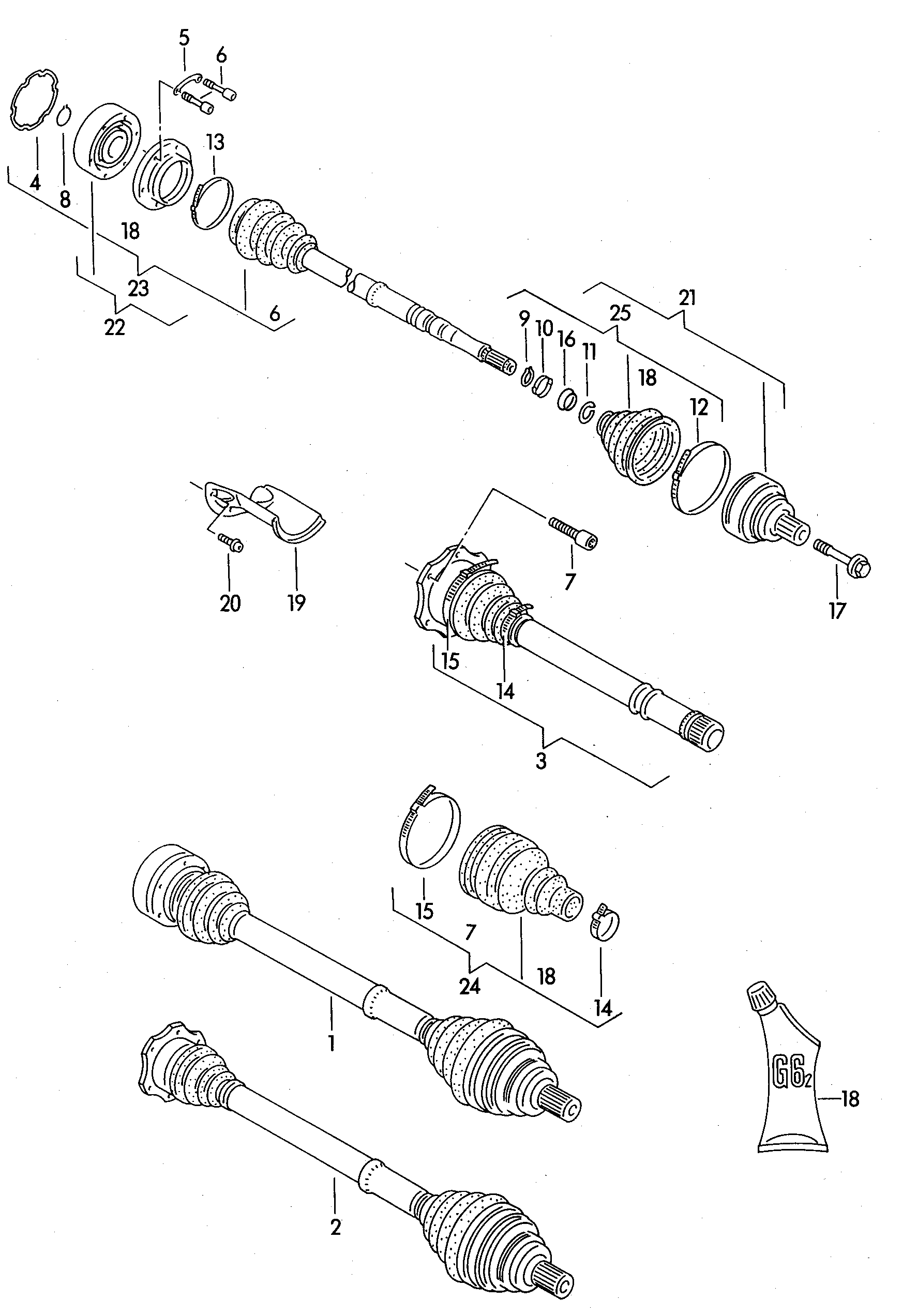 AUDI 4A0 498 203 A - Drive shaft: 2 pcs. autospares.lv