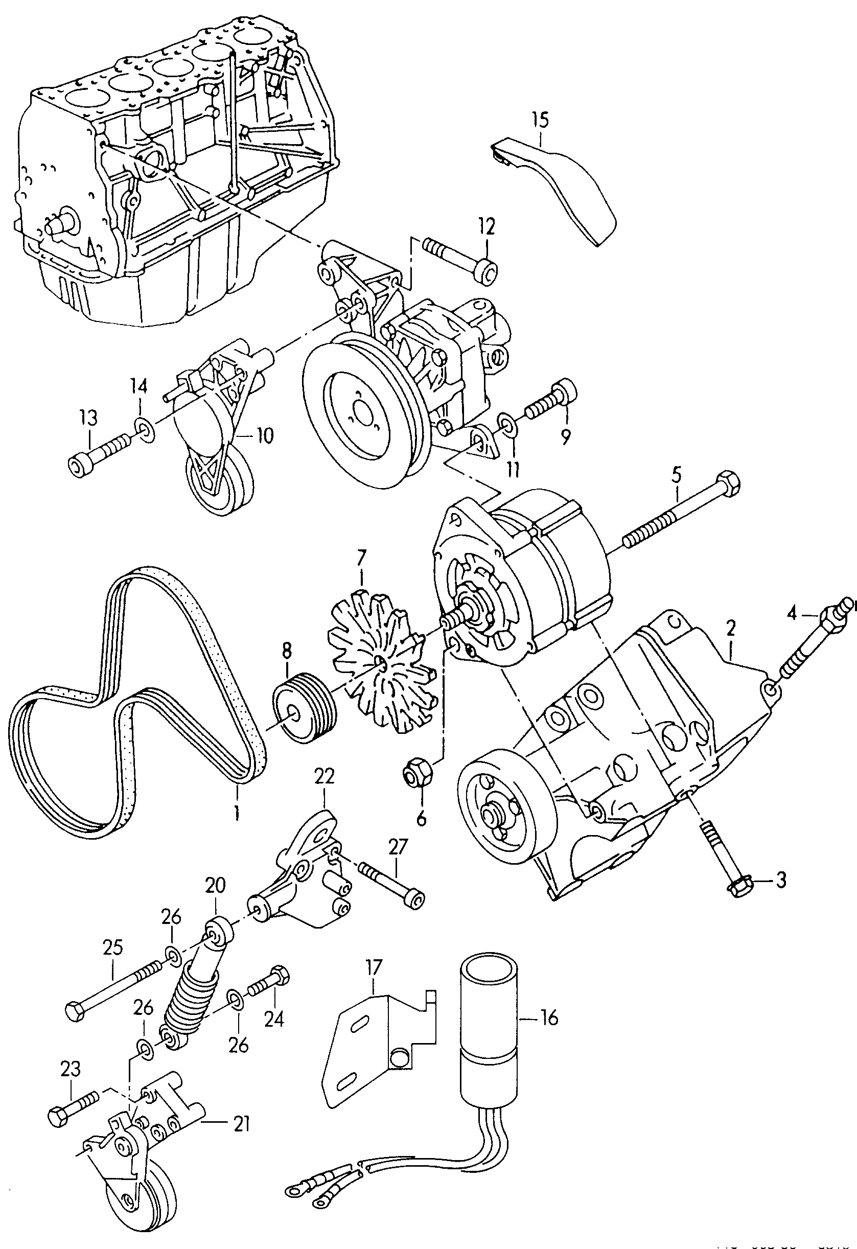 VW 054 903 137 A - Connecting and mounting parts for alternator: 1 pcs. autospares.lv