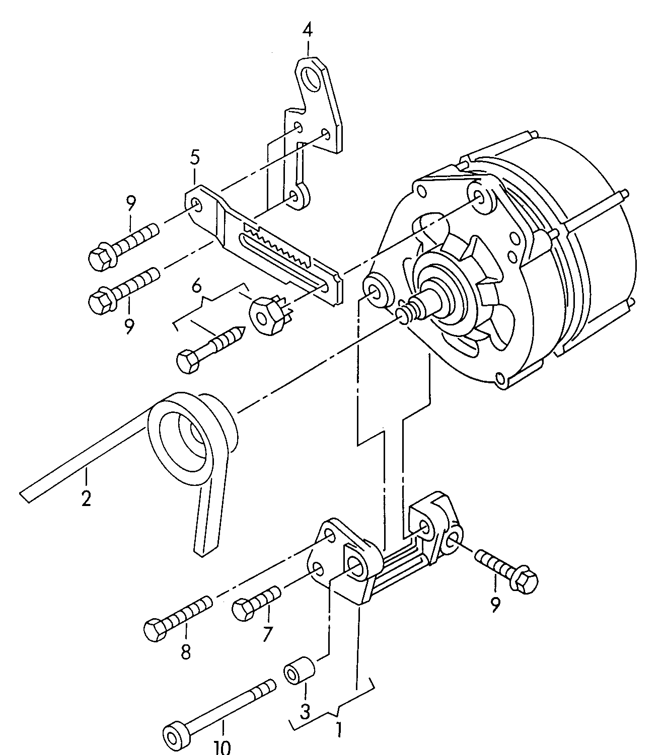 Seat 050 903 137 C - Connecting and mounting parts for alternator: 1 pcs. autospares.lv