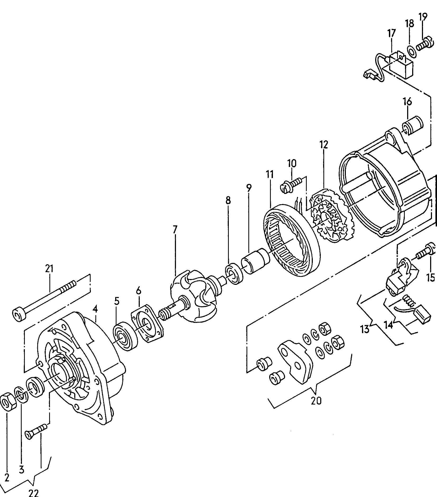 VAG 054903221 - Alternator and single parts: 1 pcs. autospares.lv