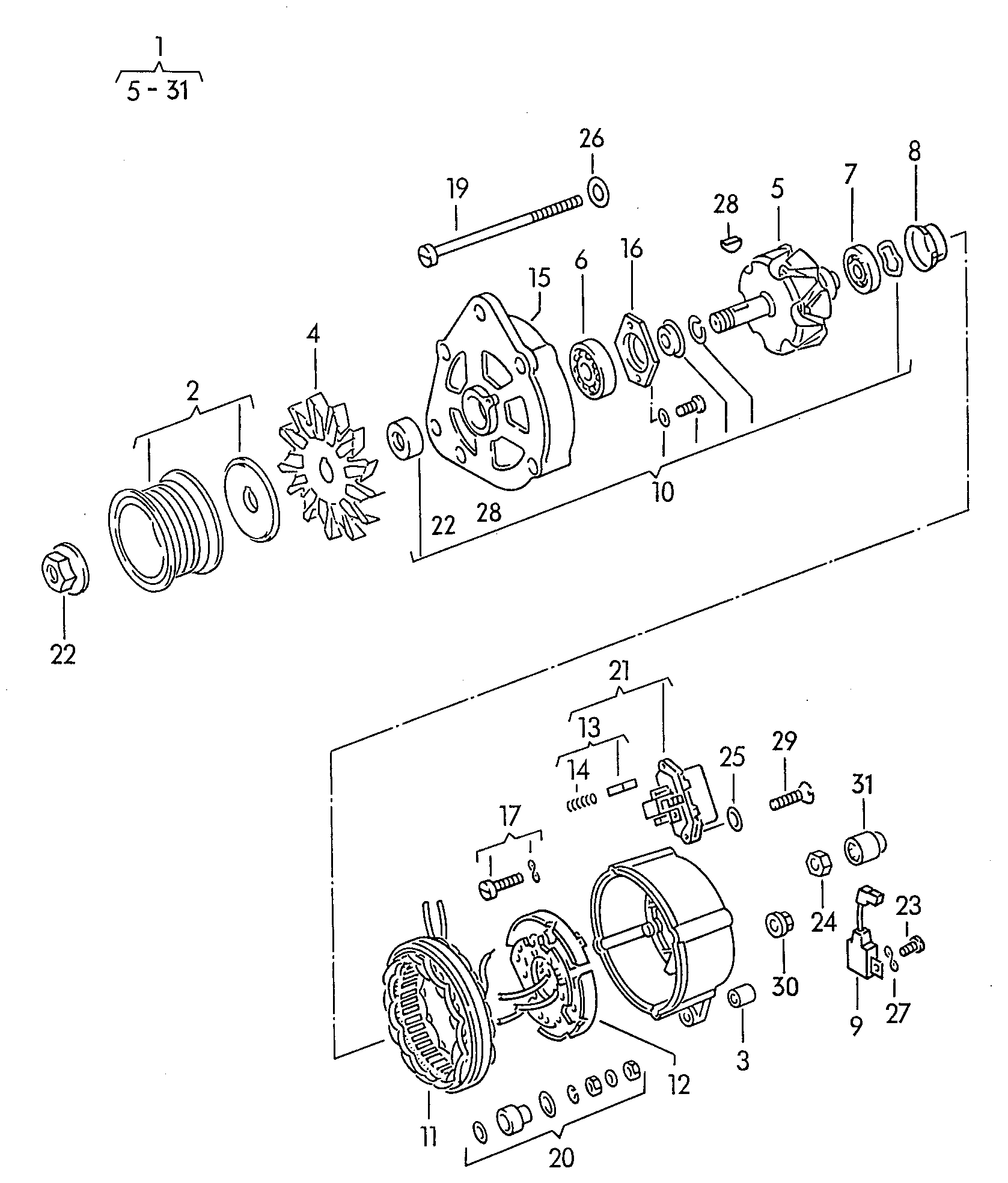 VAG 068903017PX - Alternator and single parts: 1 pcs. autospares.lv