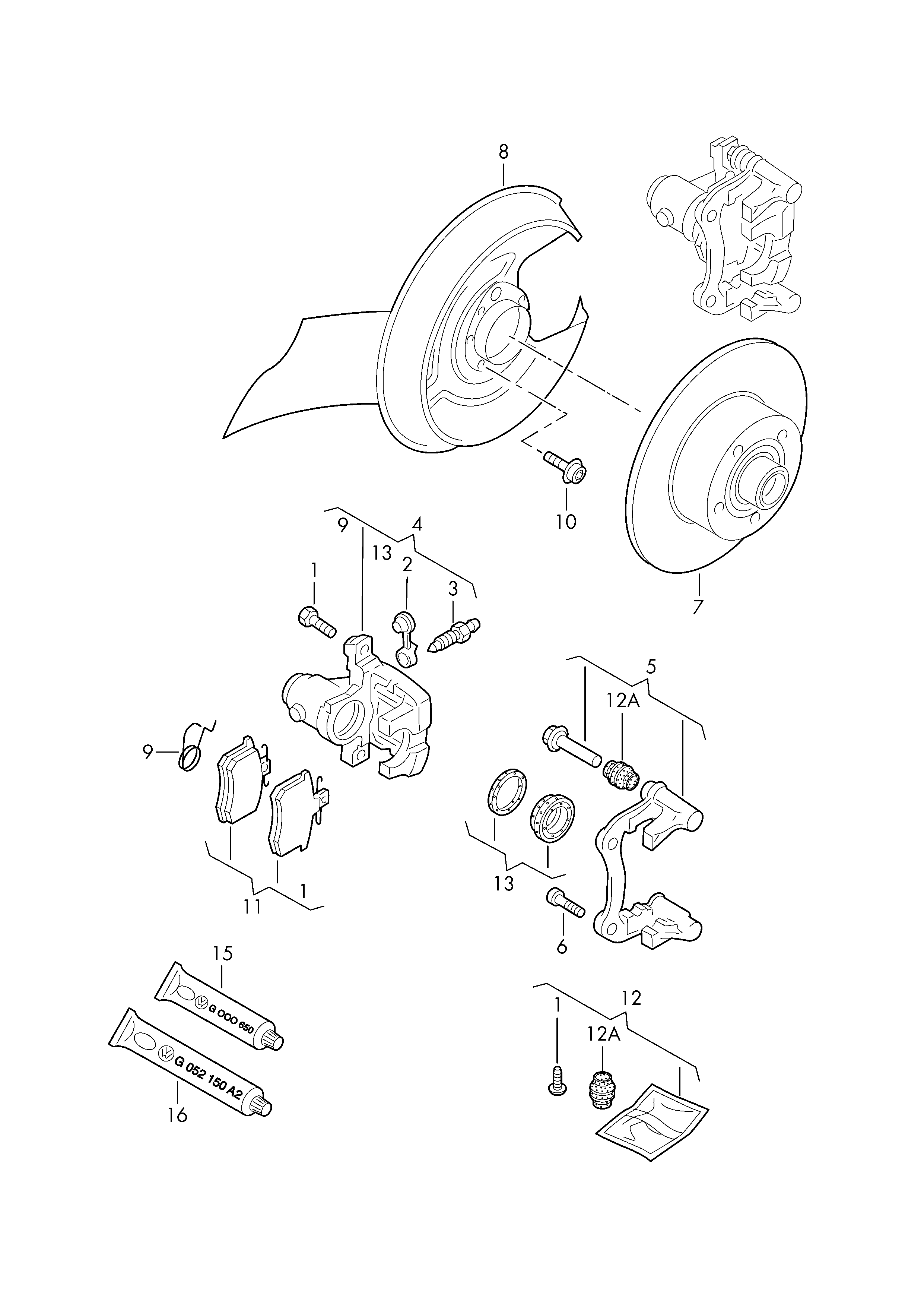 VW 8E0 698 451 K - Brake Pad Set, disc brake autospares.lv